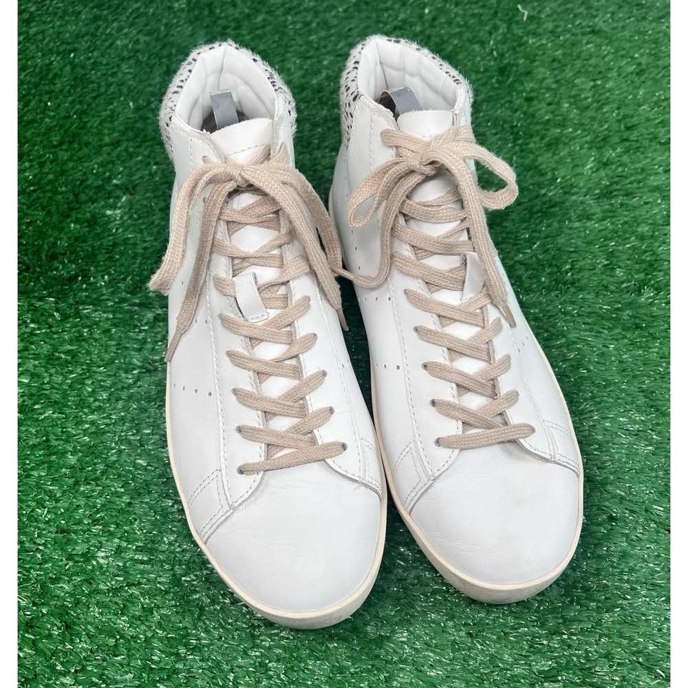 Gola SZ 8 Women's Nova High Safari Sneakers Cheetah Heels Lace Up White - Picture 2 of 7